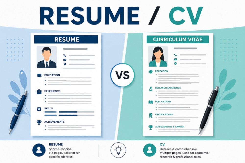 • Difference Between Resume and CV